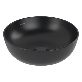 Раковина накладная Villeroy & Boch Artis, круглый, Ø 43 см, CeramicPlus, чёрный Pure Black